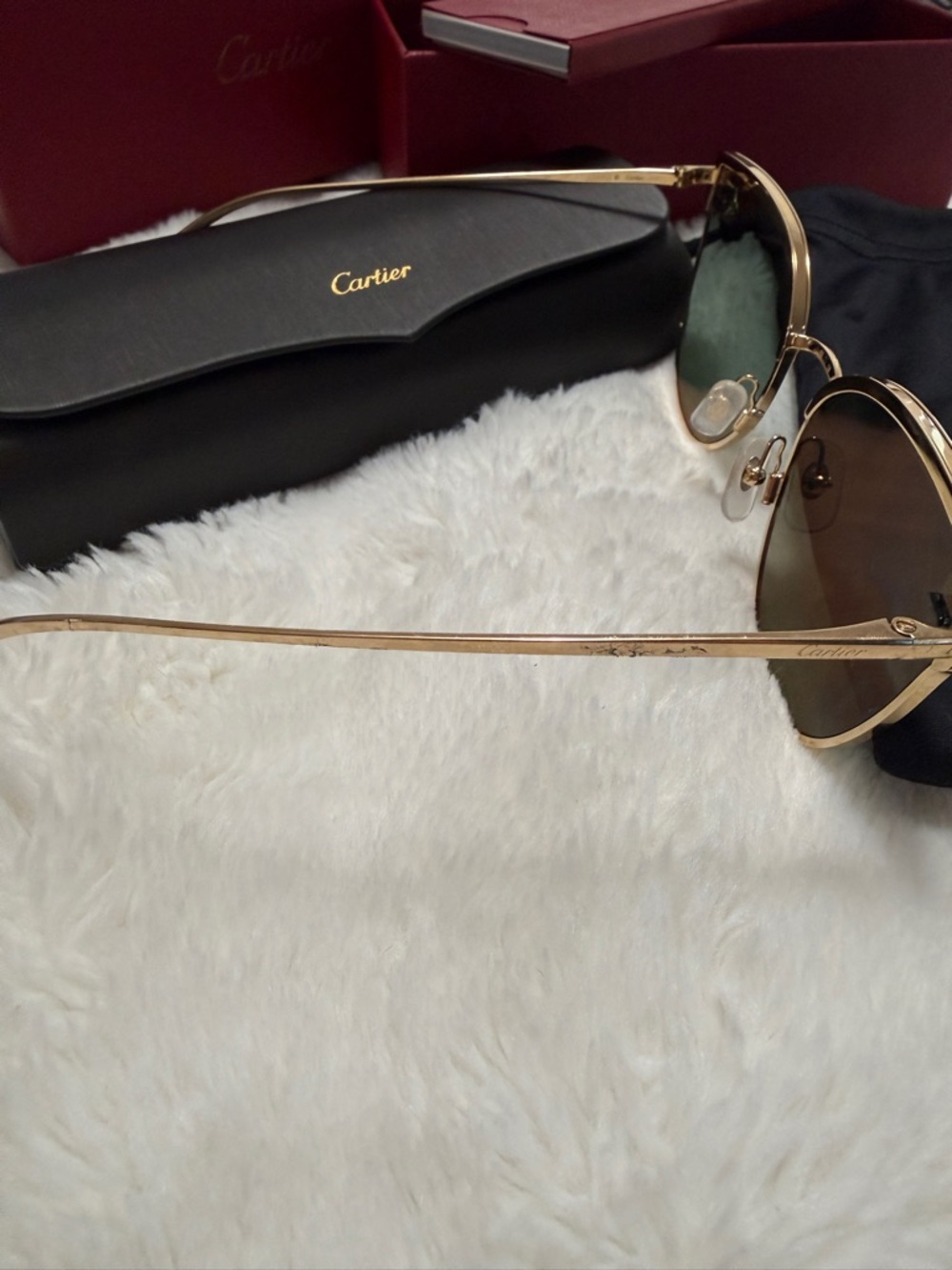Cartier Gold Frame Sunglasses with brown Lenses * authentic*** CT0198S-003 - Picture 3 of 8